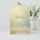 Eleganter Glitzer, Bokeh, Rings Table Card Einladung (Stehend Vorderseite)