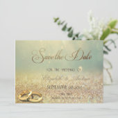Eleganter Glitzer Bokeh,Rings Wedding Save the dat Date (Stehend Vorderseite)