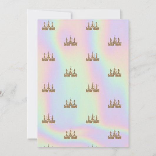 Eleganter Glitzer Burg Einladung (Rückseite)