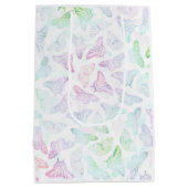 Eleganter Glitzer Butterfly Design Mittlere Geschenktüte (Rückseite)