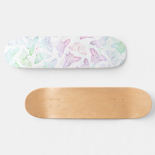 Eleganter Glitzer Butterfly Design Skateboard (Horizontal)