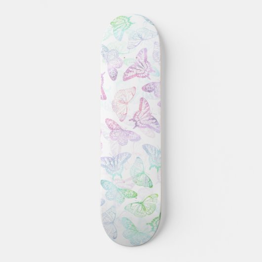 Eleganter Glitzer Butterfly Design Skateboard (Vorderseite)