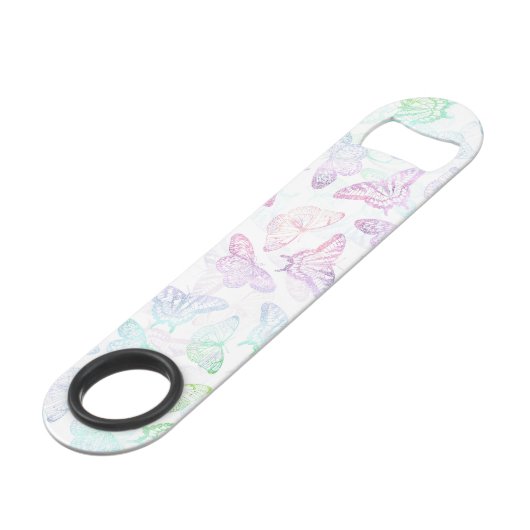 Eleganter Glitzer Butterfly Design Speed Flaschenöffner (Rückseite Schrägansicht)