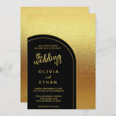 Eleganter Glitzer-Chic Hochzeitsempfang Einladung (Vorne/Hinten)