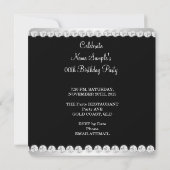 Eleganter Glitzer Cobalt Blue Heart Shoes Geburtst Einladung (Rückseite)