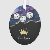 Eleganter Glitzer Crown Bunco Queen Ornament (Vorderseite)