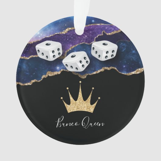 Eleganter Glitzer Crown Bunco Queen Ornament (Vorderseite)