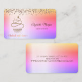 Eleganter Glitzer Cupcake, Süßigkeiten, Bäckerei O Visitenkarte (Vorne/Hinten)