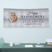 Eleganter Glitzer Custom Foto Retirement Party Ban Banner (Messe)