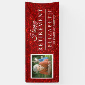 Eleganter Glitzer Custom Foto Retirement Party Ban Banner (Vertikal)