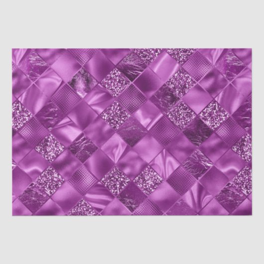 Eleganter Glitzer Diamant Lattice Muster Seidenpapier (Vorderseite)