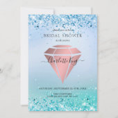 Eleganter Glitzer Diamond Einladung (Vorderseite)