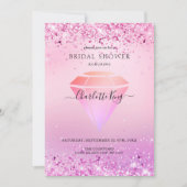 Eleganter Glitzer Diamond Einladung (Vorderseite)