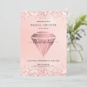 Eleganter Glitzer Diamond Einladung (Stehend Vorderseite)
