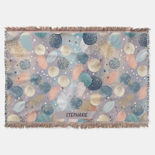 Eleganter Glitzer Dot & Brushstroke Abstrakt Decke (Vorderseite)