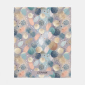 Eleganter Glitzer Dot & Brushstroke Abstrakt Fleecedecke (Vorderseite)