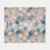 Eleganter Glitzer Dot & Brushstroke Abstrakt Fleecedecke (Vorderseite (Horizontal))
