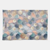 Eleganter Glitzer Dot & Brushstroke Abstrakt Geschirrtuch (Horizontal)