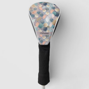 Eleganter Glitzer Dot & Brushstroke Abstrakt Golf Headcover