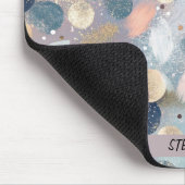 Eleganter Glitzer Dot & Brushstroke Abstrakt Mousepad (Ecke)