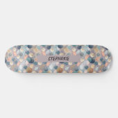 Eleganter Glitzer Dot & Brushstroke Abstrakt Skateboard (Horizontal)
