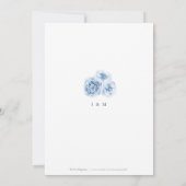 Eleganter Glitzer-Drehbuch blau floral 60. Geburts Einladung (Rückseite)