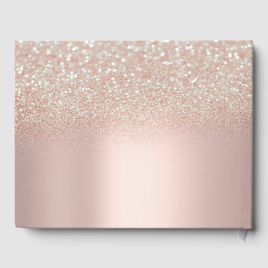 Eleganter Glitzer Dress Bokeh Rose Gold Sweet 16 Gästebuch (Rückseite)