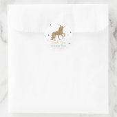 Eleganter Glitzer Einhorn, Sterne Runder Aufkleber (Tasche)