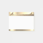 Eleganter Glitzer Einhorn, Streifen - Personalisie Post-it Klebezettel (Vorderseite)