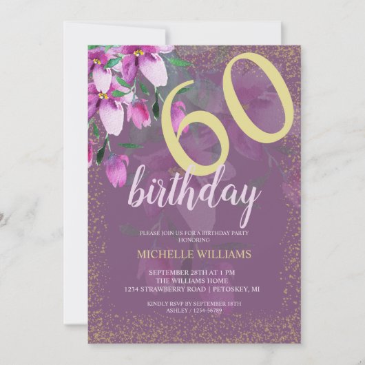 Eleganter Glitzer Einladung (Vorderseite)