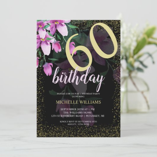 Eleganter Glitzer Einladung (Stehend Vorderseite)