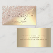 Eleganter Glitzer Feather Notary Bokeh Gold Visitenkarte (Vorne/Hinten)