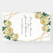 Eleganter Glitzer Geometric Yellow Floral Banner (Horizontal)
