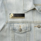 Eleganter Glitzer, Girl-Face-Silhouette, Makeup-Kü Namensschild (Beispiel)