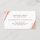 Eleganter Glitzer Glam Nail Kunst, Dichtung und Mu Visitenkarte (Rückseite)