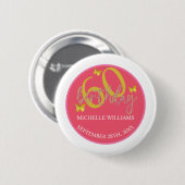 Eleganter Glitzer Gold Butterfly Calligrafy Button (Vorne & Hinten)