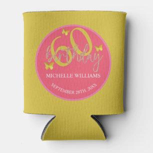 Eleganter Glitzer Gold Butterfly Calligrafy Dosenkühler