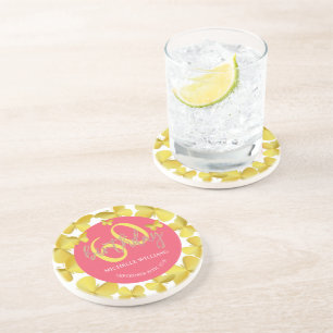 Eleganter Glitzer Gold Butterfly Calligrafy Getränkeuntersetzer