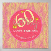 Eleganter Glitzer Gold Butterfly Calligrafy Poster (Vorne)