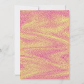 Eleganter Glitzer Gold Calligraphy Floral Geburtst Einladung (Rückseite)