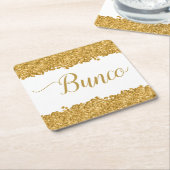 Eleganter Glitzer Gold Girly Bunco Party Napkins Rechteckiger Pappuntersetzer (angewinkelt)