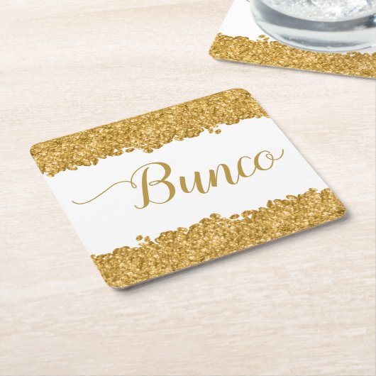 Eleganter Glitzer Gold Girly Bunco Party Napkins Rechteckiger Pappuntersetzer (angewinkelt)