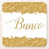 Eleganter Glitzer Gold Girly Bunco Party Napkins Rechteckiger Pappuntersetzer (Vorderseite)