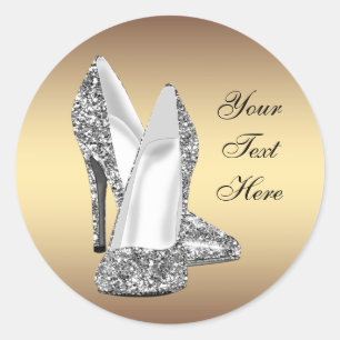 Eleganter Glitzer Gold High Heel Sticker