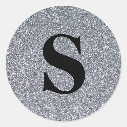 Eleganter Glitzer Gold Monogram Umschlag Aufkleber (Vorderseite)