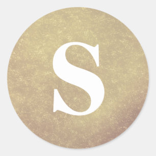 Eleganter Glitzer Gold Monogram Umschlag Aufkleber