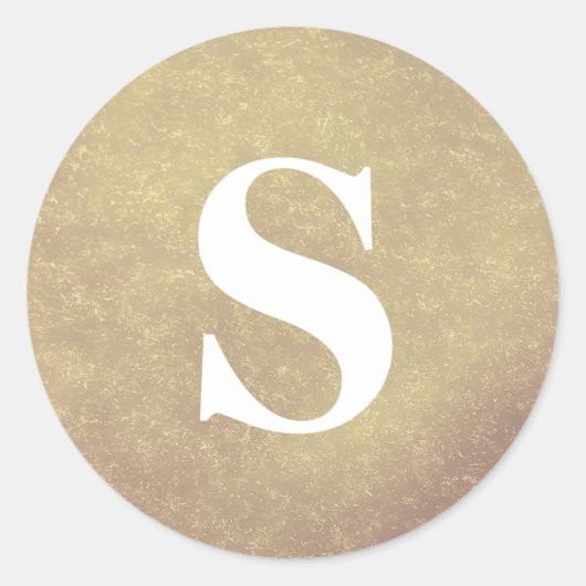 Eleganter Glitzer Gold Monogram Umschlag Aufkleber (Vorderseite)