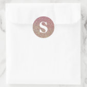 Eleganter Glitzer Gold Monogram Umschlag Aufkleber (Tasche)