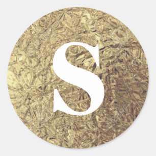 Eleganter Glitzer Gold Monogram Umschlag Aufkleber