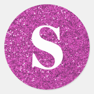 Eleganter Glitzer Gold Monogram Umschlag Aufkleber